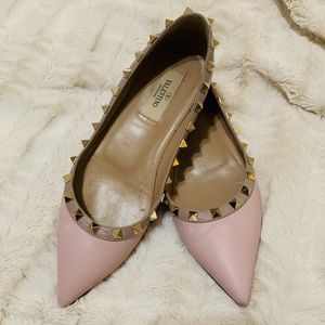Valentino Rockstud Patent Ballet Flats